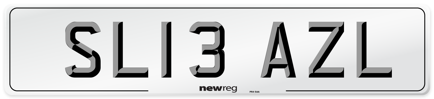 SL13 AZL Number Plate from New Reg